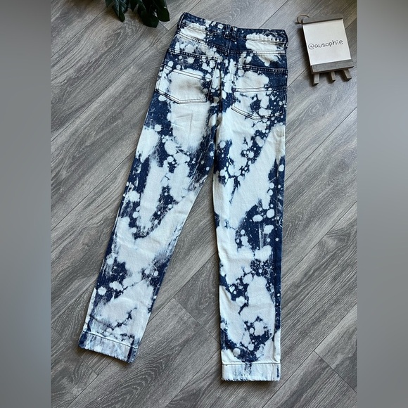 COLLUSION x005 Straight Leg Bleach Splatter Ultra High Waisted Jeans. Size 25 - Picture 3 of 10